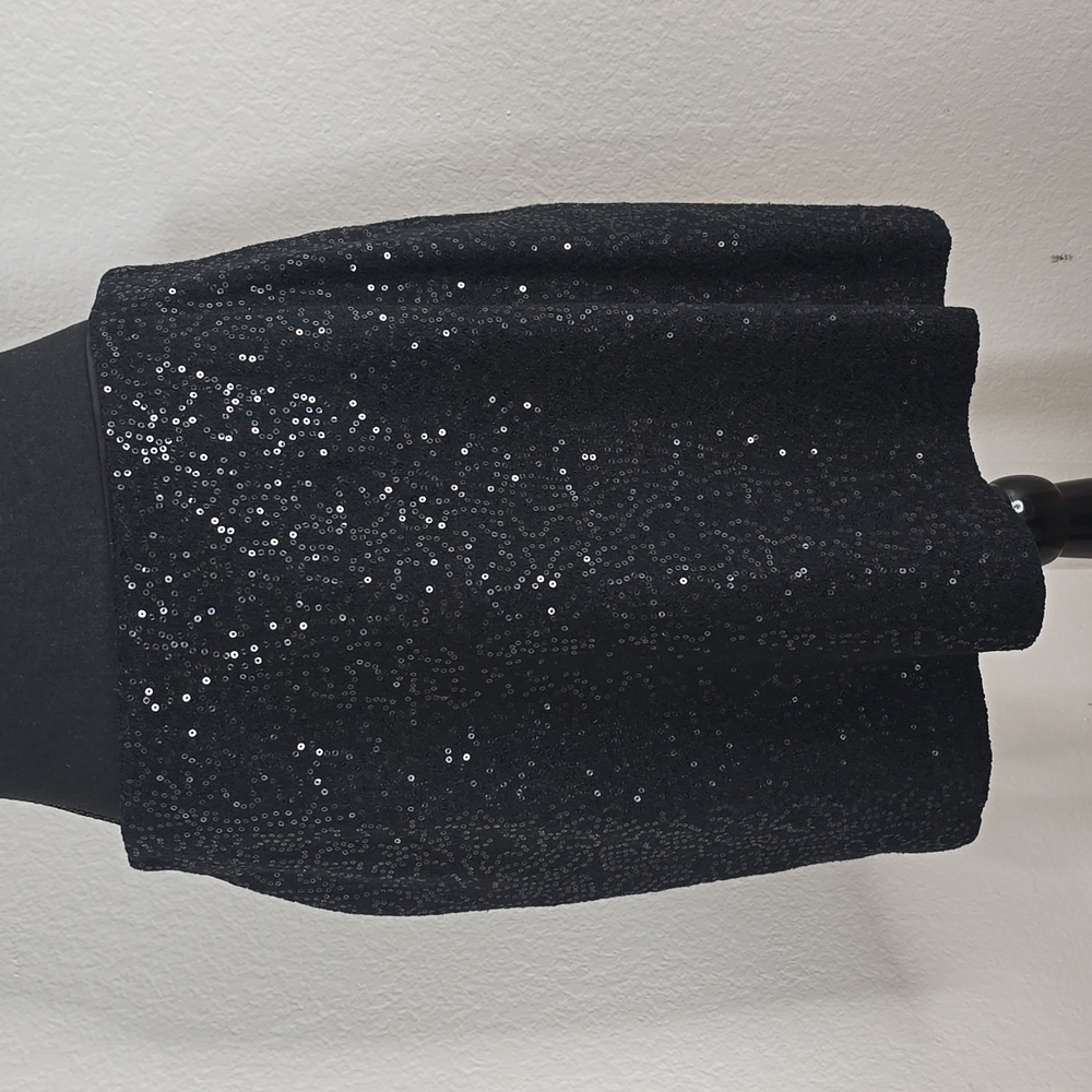 Ann Taylor PETITE Sequins Mini Skirt Size 10P Black